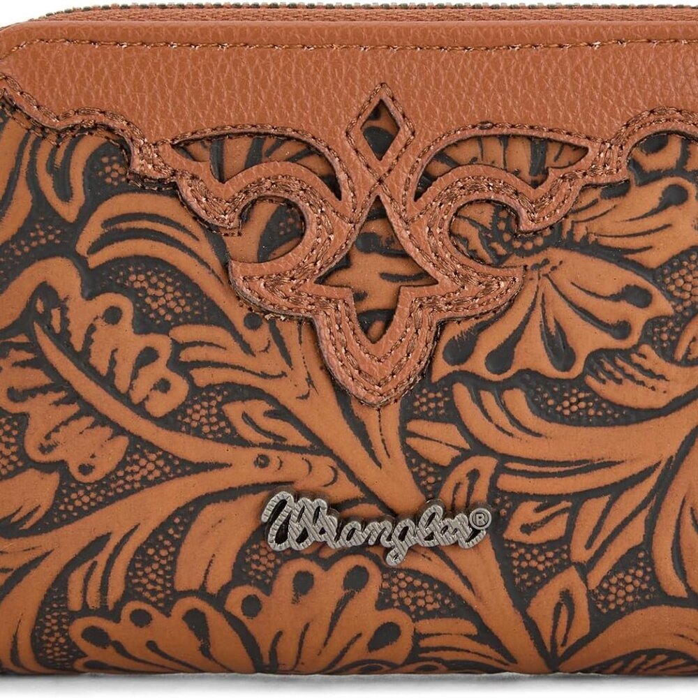 Wrangler Embossed Tan Leather Wallet - Picture 2 of 5